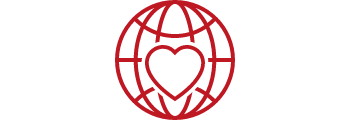 globe with heart icon