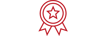 stylised medal icon in red